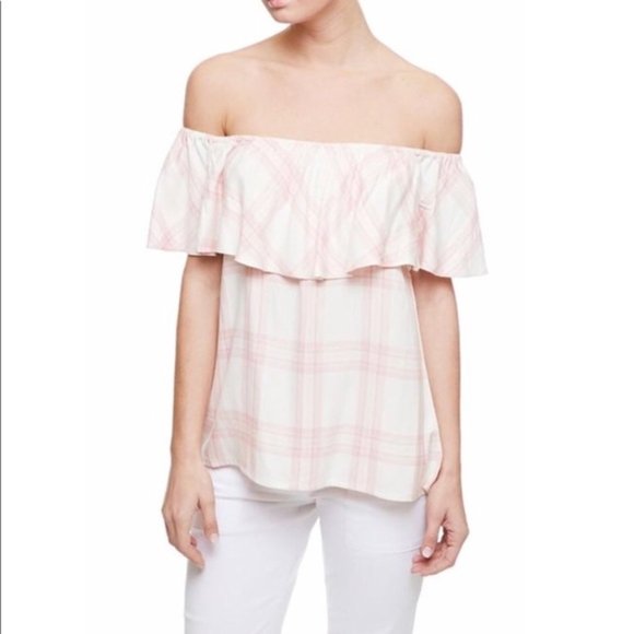 Sanctuary Pink Plaid Ruffle Top Missa Anthro Boho - Picture 3 of 5